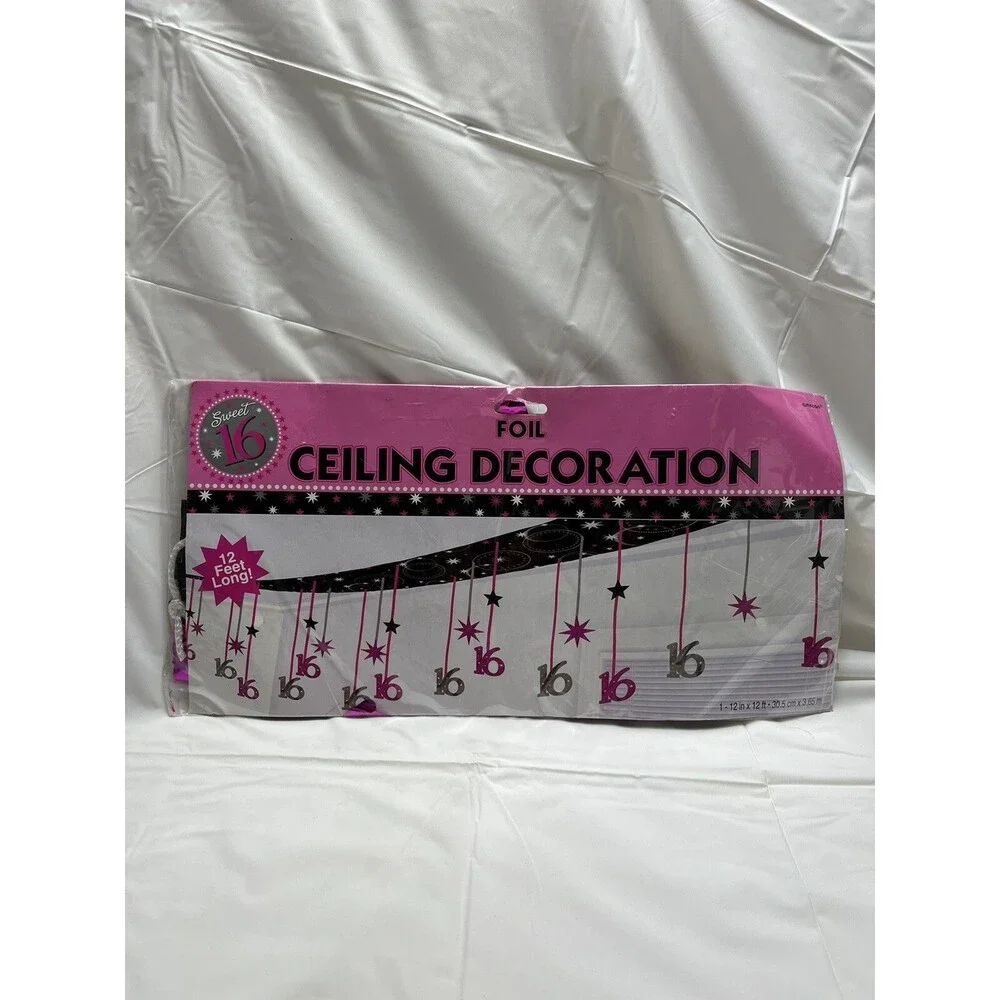 Ceiling Decoration Sweet 16 12 Feet Long